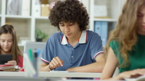 Group of Teenagers Using Tablets
