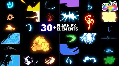 Animated Flash FX Elements Pack for Dynamic Videos