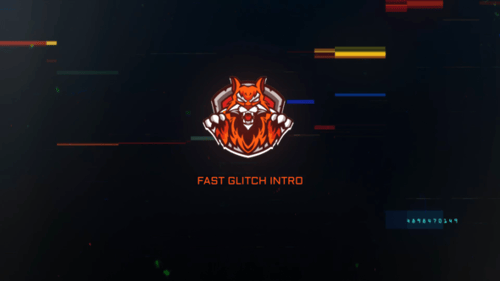 Energetic Digital Glitch Text and Logo Reveal Intro