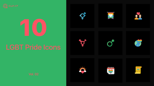 Colorful Animated LGBT Pride Icons for Social Media and Campaigns