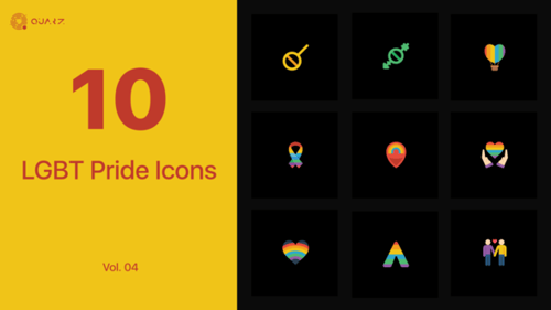 Animated Flat Design LGBT Pride Icons