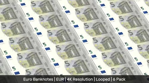 Euro Banknotes Money / Euro / Currency € / EUR/ | 6 Pack | - 4K