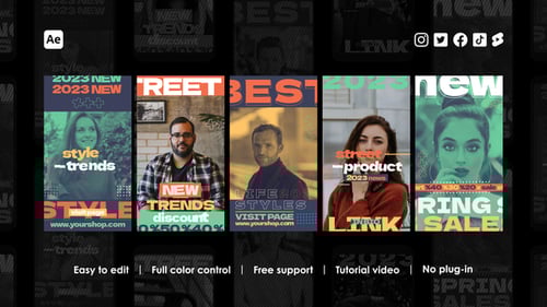 Dynamic Fashion Instagram Stories with Bold Typography