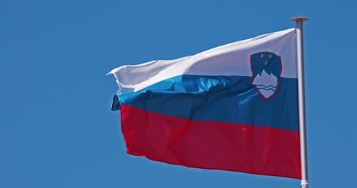 Slovenian Flag Waving in the Sky