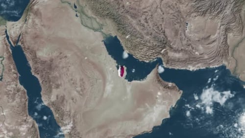 Global Zoom and Flag Reveal to Qatar Animation