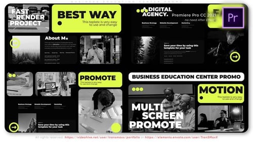 Promo für das Business Education Center mit mehreren Bildschirmen
