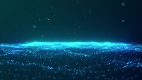 Futuristic Blue Particle Wave Background Loop