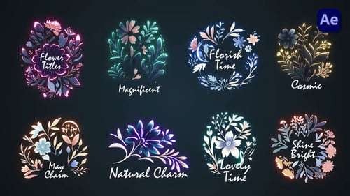 Elegant Glowing Floral Title Animations for Videos