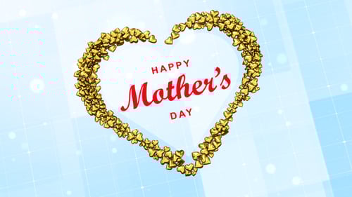 Elegant Golden Hearts Reveal Happy Mother's Day Text