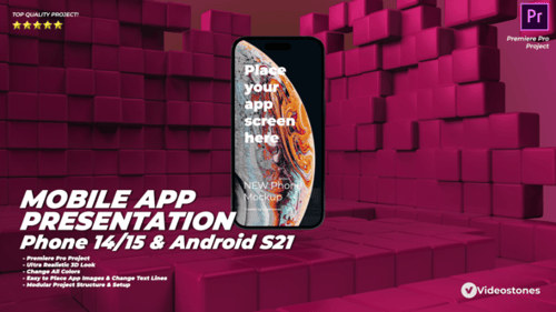 Mobile App Presentation - App Promo Kit - Phone 14 App Demo - App Demonstration Video Premiere Pro