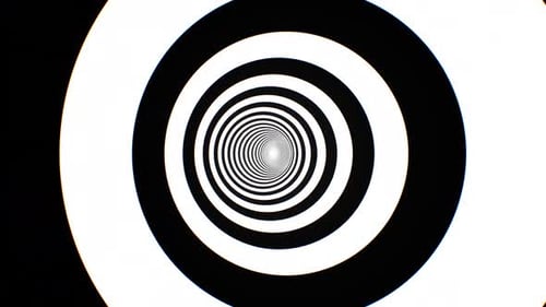 Hypnotic Black White Optical Illusion Circle Ring Psychedelic Tunnel