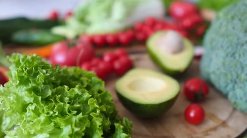 Fresh Vegetables: Healthy Ingredients on Cutting Board