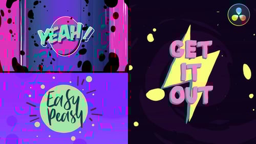 Animated Cartoon Text Titles with Dynamic Effects