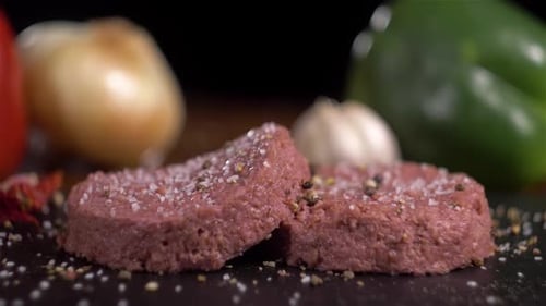 Burger végétalien à base de plantes Fake Vegeterian Boeuf Viande Gros plan Frais Impossible Veggie Food Beyond