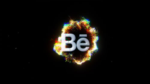 Dynamic Glitch Logo Reveal with Energetic Particle Effects