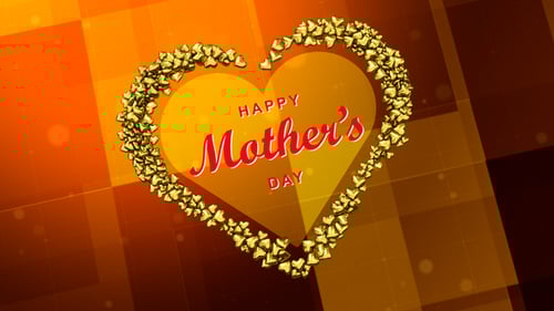 Decorative Golden Hearts Reveal Happy Mother's Day Greeting