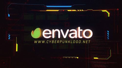 Futuristic Glitch Tech Logo Intro