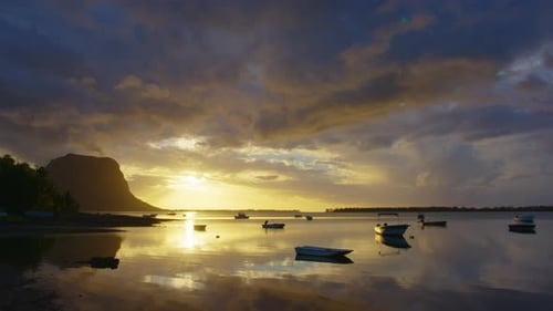 Warm Glow of the Sundown Video Footage Along the Ocean