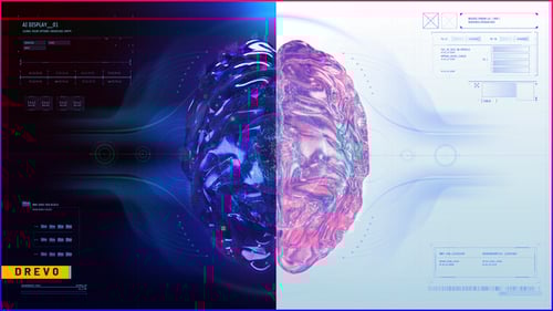 HUD UI SCREEN 1/ AI Display/ Brain/ Core/ Hitech/ Blockchain/ Processor/ Data Analysis/ Infographics