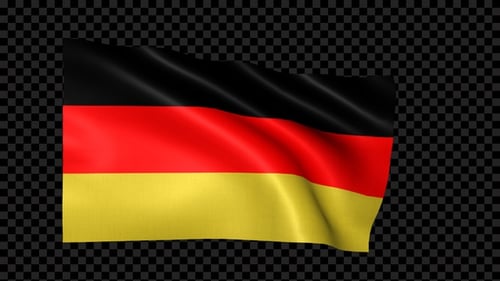 Waving German Flag Animation with Alpha Channel