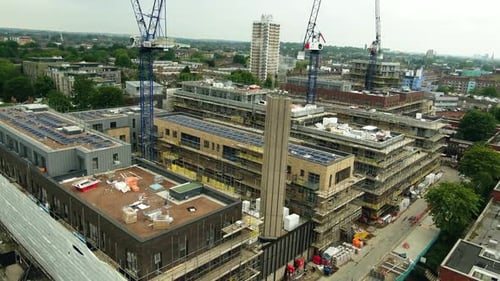 Vista superior del edificio en construcción