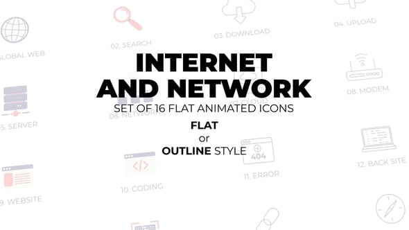16 Animated Internet and Network Icons in Flat and Outline Styles ...