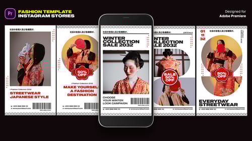 Dynamic Fashion Sale Instagram Stories with Modern Geometric Design