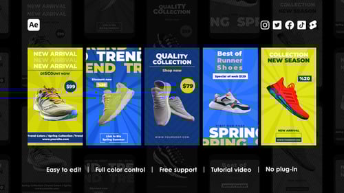 Modern Flat Design Instagram Stories for Product Promotion