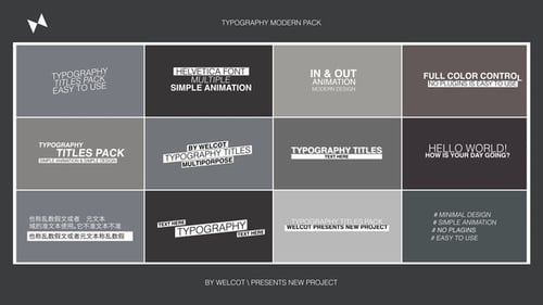 Clean Modern Typography Titles Animation Pack