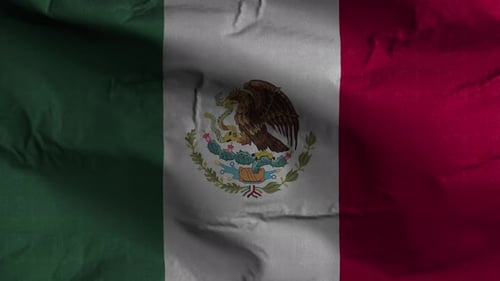 Waving Mexican Flag Seamless Loop Animation