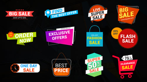 Animated Sales Promotional Badges and E-commerce Labels Pack