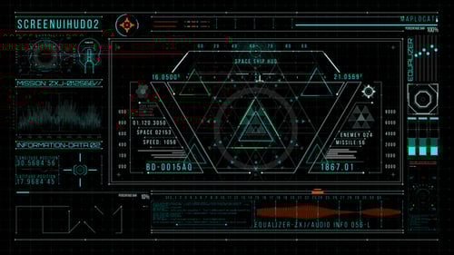 Advanced Futuristic HUD UI Elements and Data Displays