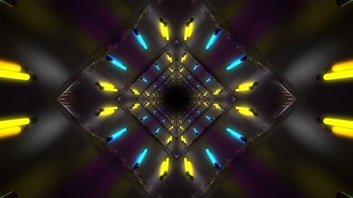 Neonlichter Tunnel-Hintergrund 4K