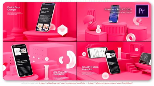 Modern 3D App and Website Promotion with Geometric Design