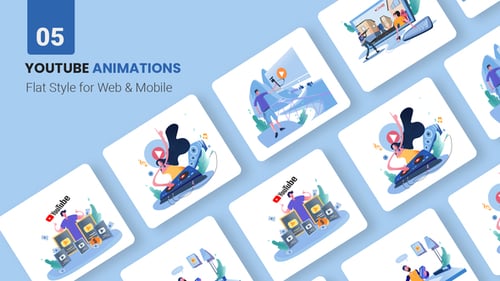 Youtube Marketing Animations - Flat Concept