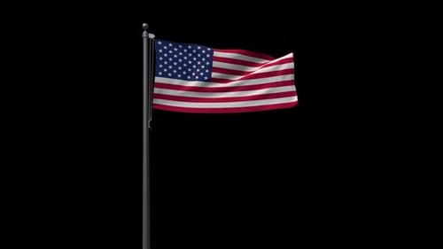 United States Of America Flag With Alpha 4K