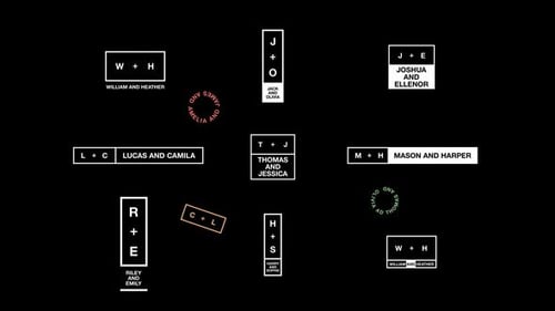 Modern Animated Initials and Paired Name Title Cards