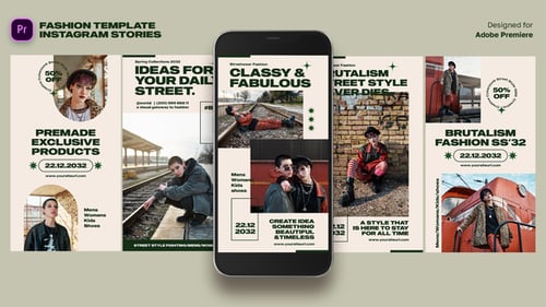 Modern Fashion Lookbook Instagram Stories Template