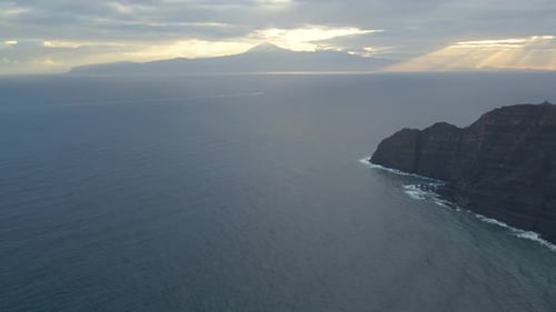 Aerial View of Cliffs in Hermigua La Gomera Canary Islands