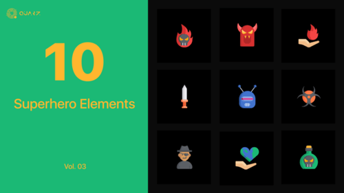 Superhero Icons for Premiere Pro Vol. 03