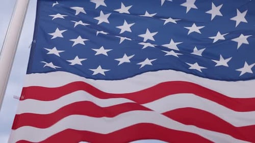 American Flag waving slowly in the wind