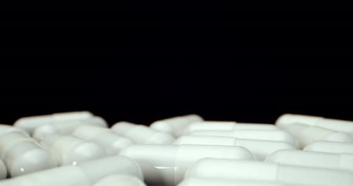 White tablets super macro close up
