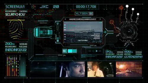 Advanced HUD Digital Interface with Data Scan and World Map Display