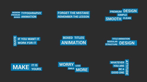 Tipografia cinética em caixa