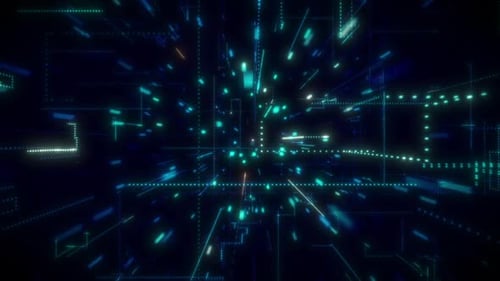Futuristic Digital Data Network Grid Background Animation Loop