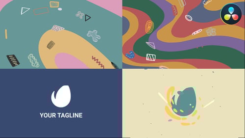 Colorful Wave Logo Reveals And Transitions for DaVinci Resolve