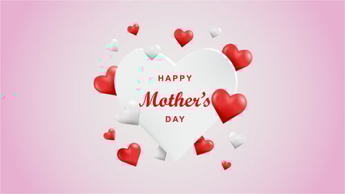 Happy Mother's Day Animated Greeting with Floating Hearts