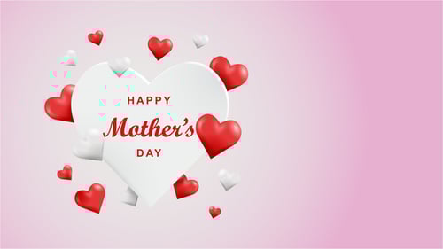 Happy Mother's Day Greeting with Floating Hearts Animation