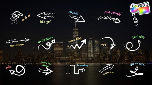 Animated Hand-Drawn Arrow and Text Titles Pack