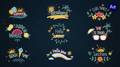 Animated Hand-Drawn Summer Vacation Titles